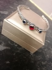 Natural Exquisite AAA Strawberry Red Ruby And Tanzanite Bangle