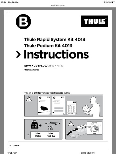 Thule fitting kit 4013 - thule,