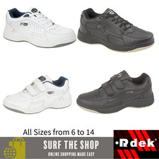 Mens Boys Casual Leather Trainers DEK Lightweight Touch Lace Fasten Sport Shoes