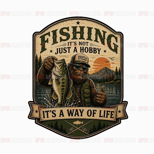 Bigfoot fishing fish bass - bigfoot,
