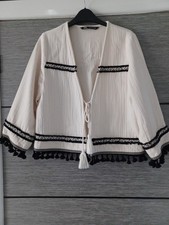 ZARA CREAM FRINGED  BOHO