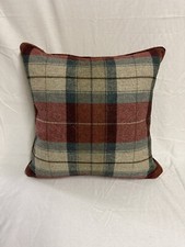 Scatter cushion made using Warwick Eltham wool fabric in Autumn