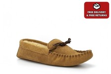 Mens Suede Slippers Moccasin