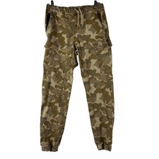 Airwalk Pants Mens XS Camouflage Tapered Jogger Pull On Cargo Pockets Drawstring