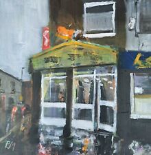 Fish And Chip Shop  Original Mixed Media Painting on Canvas