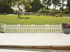  Pack of 4 White Plastic Fence Panels Garden Path Edging    8ft total length