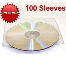 100 CD DVD DISC PLASTIC SLEEVE