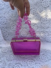 Pink Clear Box Top Handle Bag