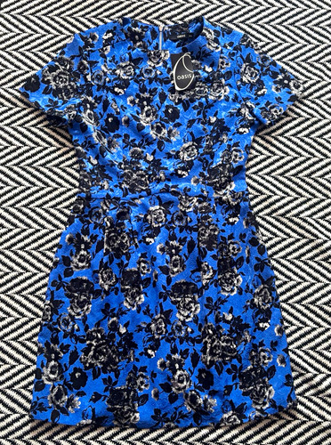 Oasis blue black floral - blue,