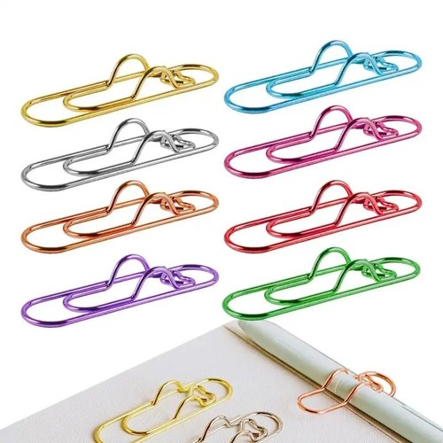 8pcs love shaped paperclips - love,