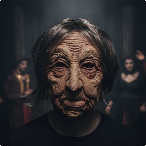 Horror mask with - horror, hair