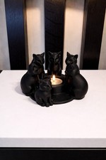 Black Cat Circle LED Tealight