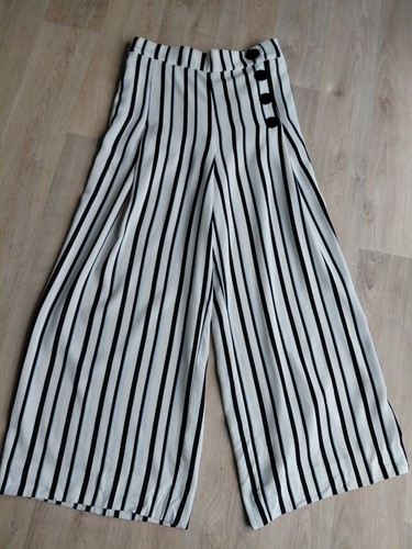 Zara striped wide leg trousers - striped,