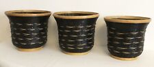 Vintage Chinese 1970’s Era Wicker Planter Baskets x 3 ‘Jiangxi Handicrafts’