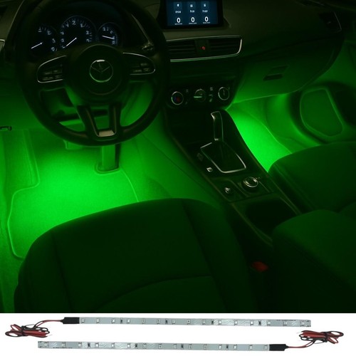 Pair green led footwell - led, light