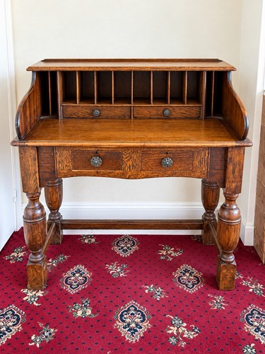 Antique style oak writing desk - antique,