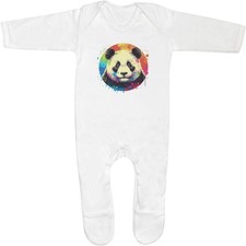 'Colourful Panda' Baby Romper