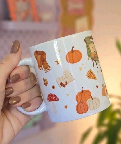 White ceramic autumn coffee - white,