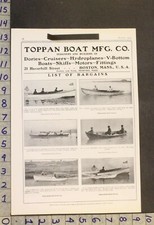 1913 NAUTICAL TOPPAN BOAT SHIP DORY CRUISER RUNABOUT SPORTSMAN HYDRO SALE ADWM95