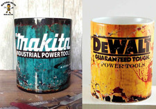Set Of 2 Retro DeWalt & Makita Tools Oil Can Mug Mechanic Car DIY Tea Coffee Mug