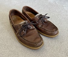 Sebago Docksides Men's Leather Boat Shoes, Brown Leather