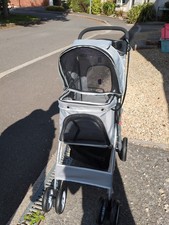 Display4top Pet Travel Stroller Dog Cat Pushchair Pram Jogger Buggy with 4 Wh...