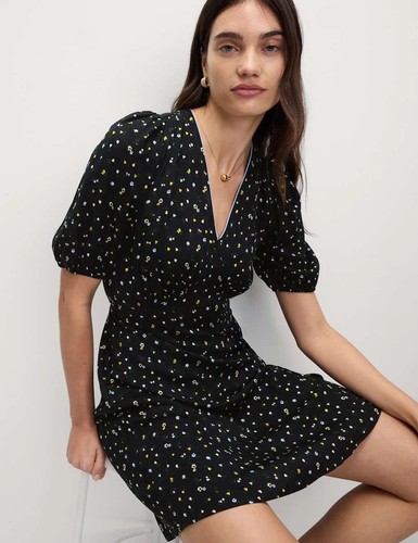 Black floral wrap dress - wrap, uk