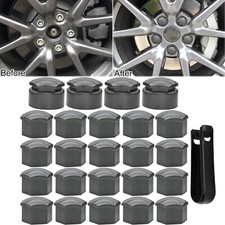 24x Car Gray Wheel Nut Bolt