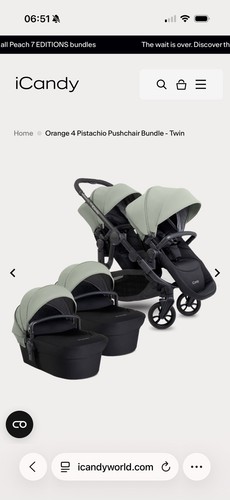 Icandy orange pushchair twin - orange,