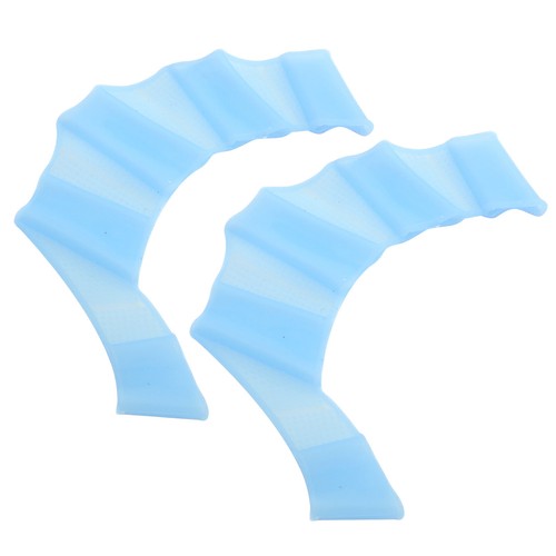 Blue silicone webbed swim hand - blue,
