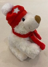 Plush Supersoft and Cuddly 25cm Christmas Polar Bear Soft Toy with Hat & Scarf