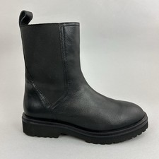 Hush Black Leather Ankle Chelsea Pull On Lightweight Dress Boots Size EU39 UK6