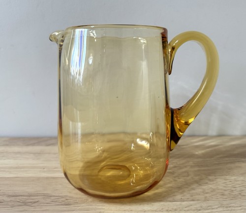 Vintage hand blown amber glass - amber,
