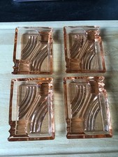 vintage art deco glass ashtray x 4.