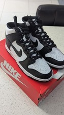Nike Dunk Hi Retro Trainers In White & Black - Size UK 7.5 - New In Box