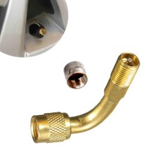 2x 90Degree Brass Air Tyre Valve Extension Adaptor Car Tire Stem Extender Tool