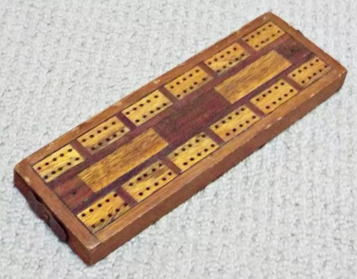 Vintage inlaid wooden - vintage, cribbage