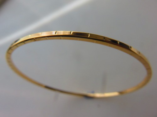Gold slave bangle - 2mm, ladies