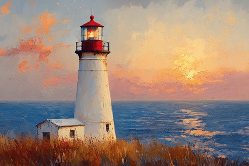 Lighthouse seascape canvas - seascape,