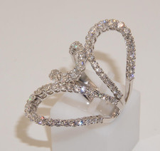 18carat 18k White Gold Diamond Snake Style Dress Ring 2.75ct Size UK-P US-7 1/2