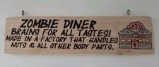 Halloween sign - Zombie Diner' - Board - Wall - Door - Hanger -Plaque