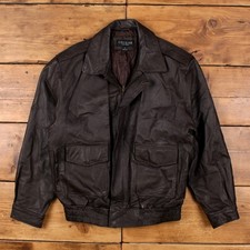 Vintage Cougar Leather Jacket M Bomber Flight A2 Brown
