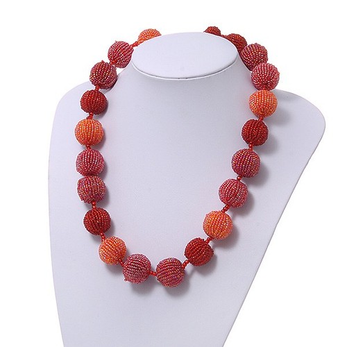 Orange red coral - red/coral, glass