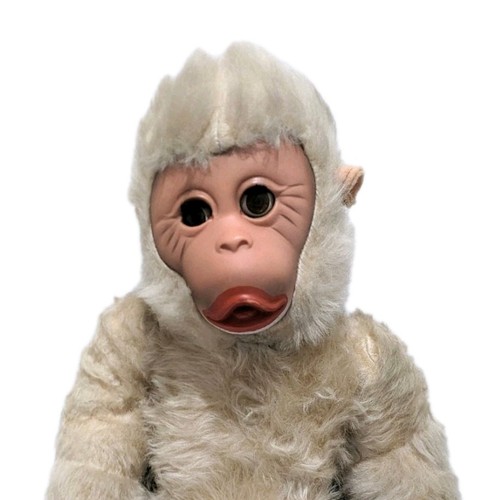 Vtg 60s white rubber face - white,