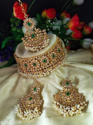 Indian gold plated choker - indian,
