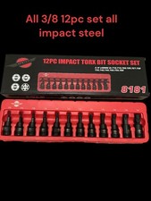 12pc  IMPACT TORX BIT Sockets Set 3/8" Drive Impact TRX Star Sockets T20 To T60