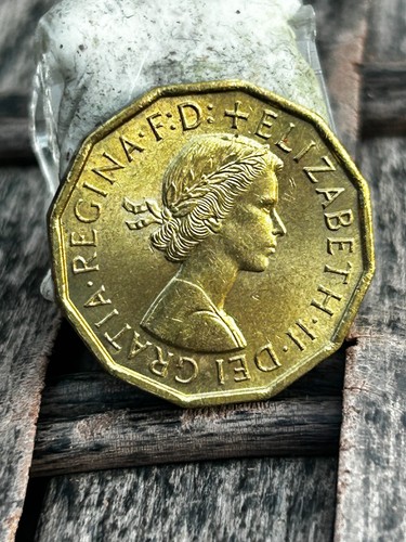 1965 elizabeth three pence - elizabeth, three-pence