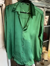 Zara Women's Blouse, Size Large, Silky Green,see Description For Measurements