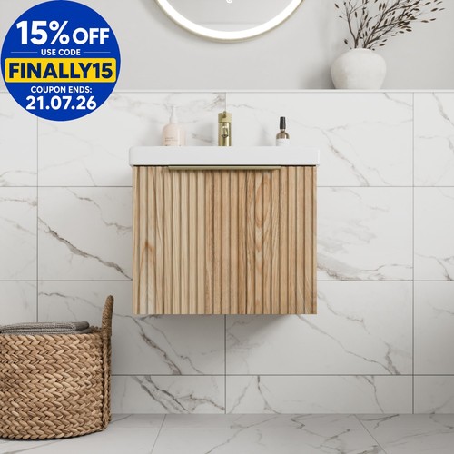 Fluted 500mm bathroom - 500mm, vanity