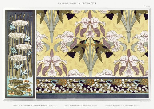 Art nouveau floral bird - nouveau,